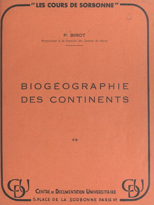 cover image of Biogéographie des continents